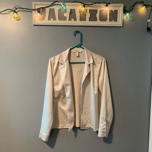 Off-white satin button down blouse